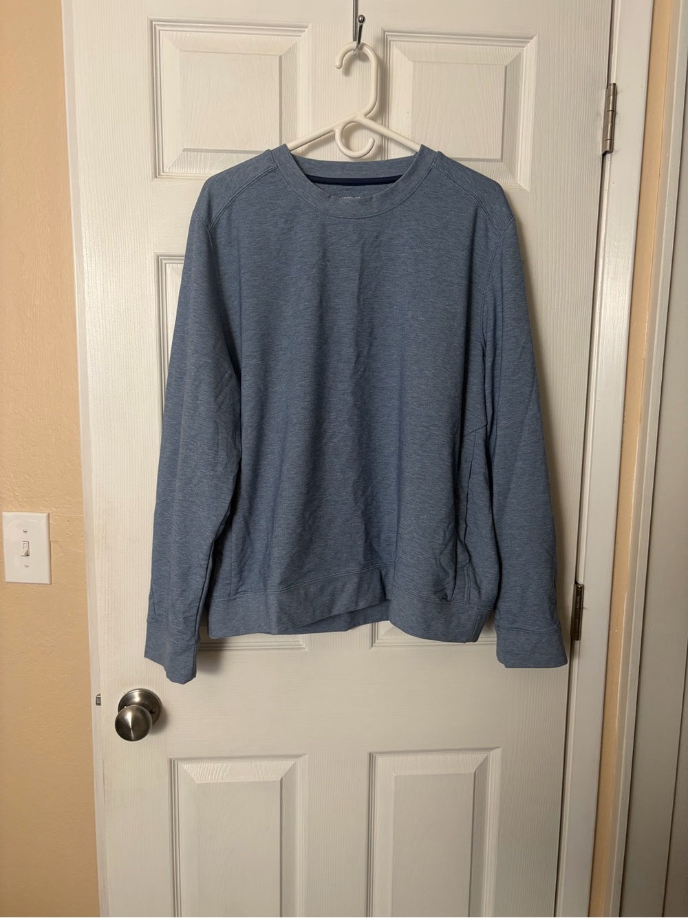 Ministry of Supply Men's Crewneck Sweater in Heather Blue